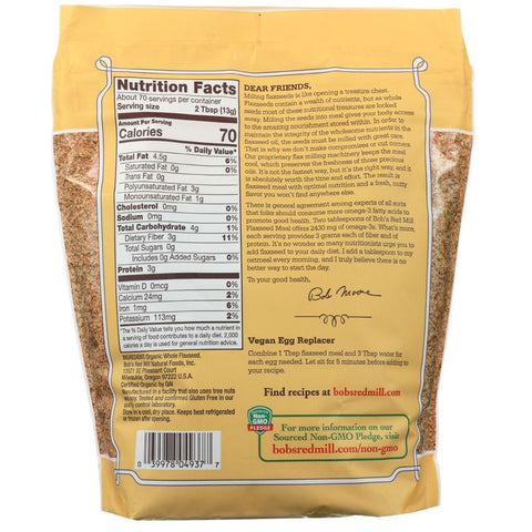 Bob's Red Mill Organic Whole Ground Flaxseed Meal - 32 oz.