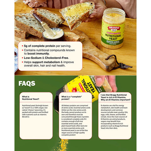Bragg Nutritional Yeast Seasoning Roasted Garlic- 3 oz.