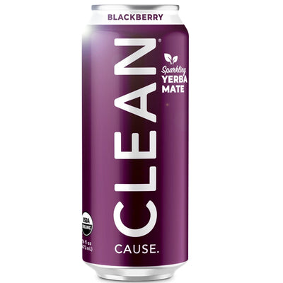 Clean Cause Organic Sparkling Yerba Mate - Blackberry