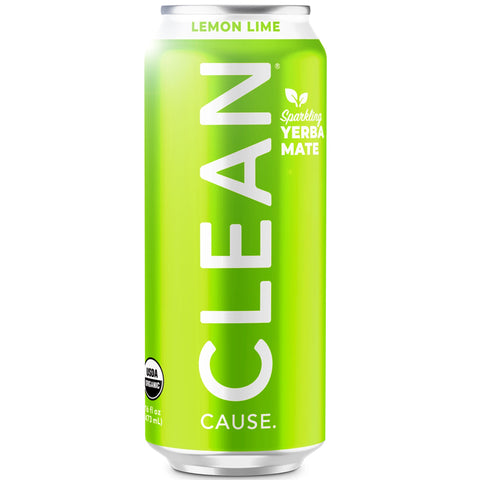 Clean Cause Organic Sparkling Yerba Mate - Lemon Lime