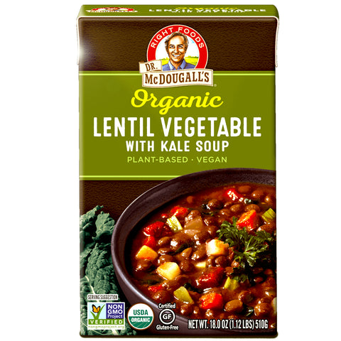 Dr McDougalls Organic Lentil Vegetable with Kale Soup | Vegan Black Market