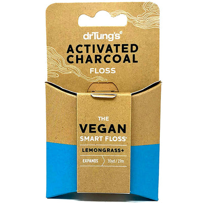 DrTung's Activated Charcoal Vegan Smart Floss  Lemongrass - 30 Yards