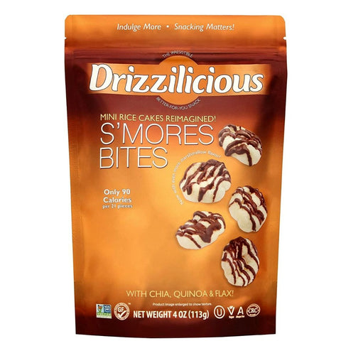 Drizzilicious Mini Rice Cakes S'mores Bites - 4 oz. Drizzilicious | Drizzilicious Smores Bites | Drizzilicious Snacks | Vegan Snacks