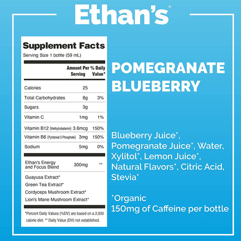 Ethan's Organic Energy Pomegranate Blueberry - 2 fl oz.