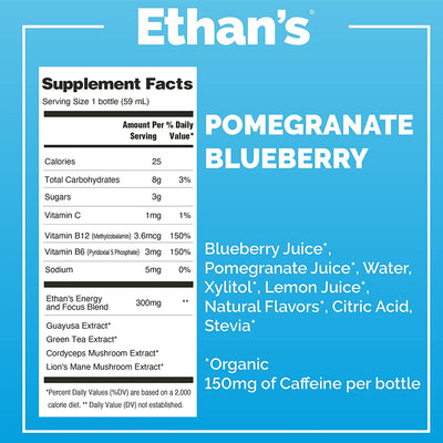 Ethan's Organic Energy Pomegranate Blueberry - 2 fl oz.