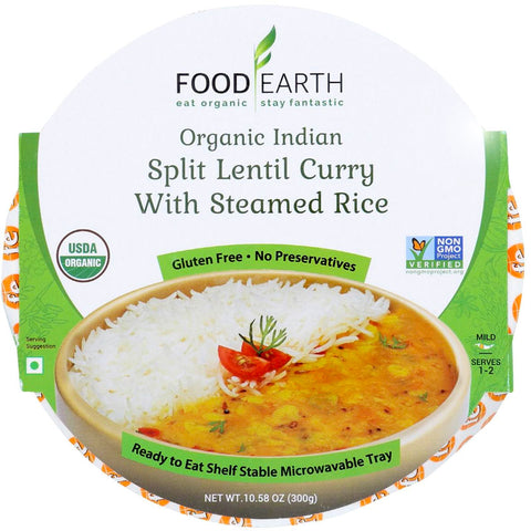Food Earth Organic Indian Split Lentil Curry With Steamed Rice - 10.58 oz. | Vegan Black Market