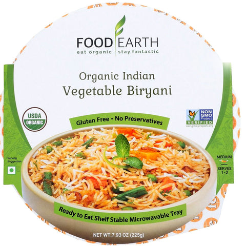 Food Earth Organic Indian Vegetable Biryani - 7.93 oz | Vegan Black Market