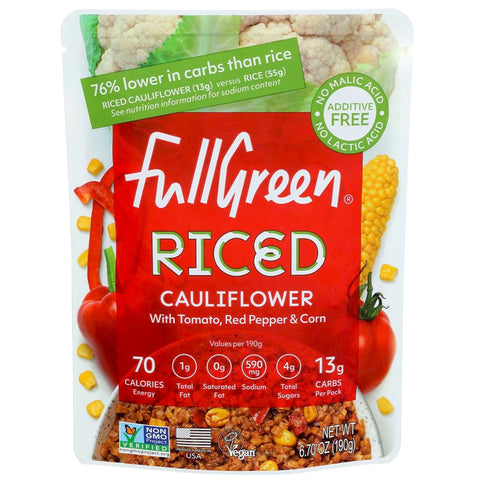 FullGreen Riced Cauliflower With Tomato, Red Pepper and Corn - 6.7 oz. | Vegan Black Market