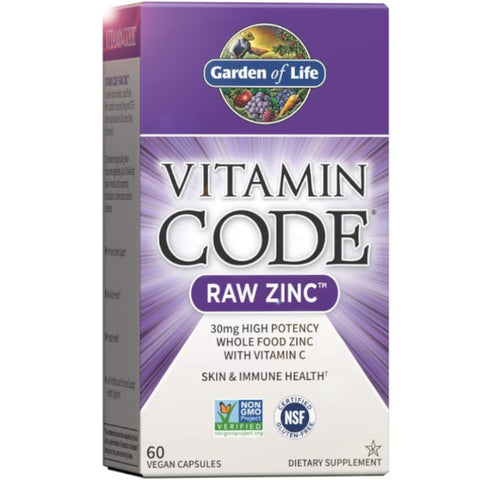 Vitamin Code Raw Zinc 60 Vegan Capsules 30mg High Potency Whole Food Zinc with Vitamin C | Vegan Black Market