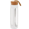 Bamboo White Silicone Glass Water Bottle - 24 oz.