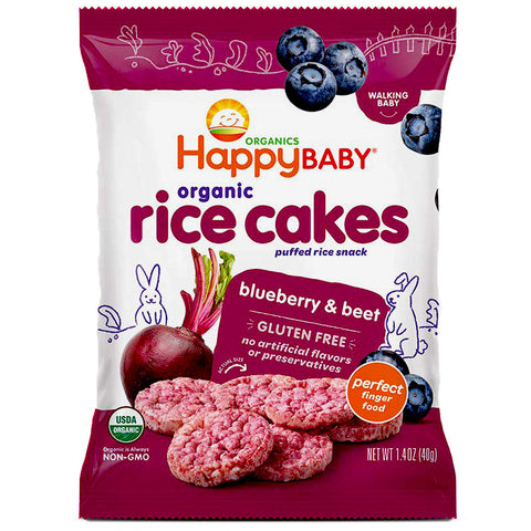 Happy Baby Organics Blueberry & Beet Rice Cakes - 1.4 oz.