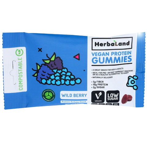 HerbaLand Vegan Protein Gummies Wild Berry - 50 gm.