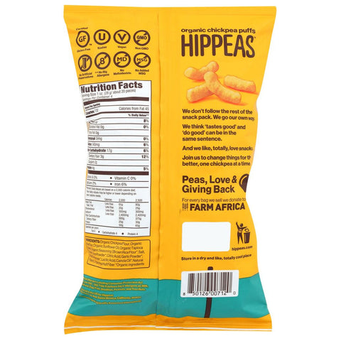 Hippeas Vegan White Cheddar Organic Chickpea Puffs - 4 oz.