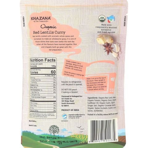 Khazana Organic Red Lentils Curry - 10 oz.