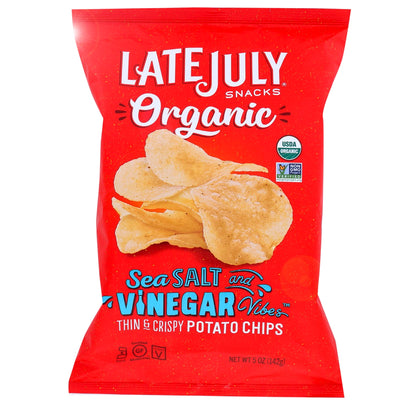 Late July Organic Sea Salt Vinegar Thin & Crispy Potato Chips - 5 oz.