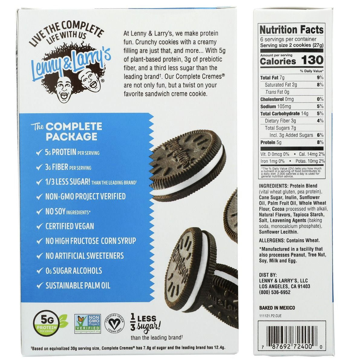 The Complete Cremes' Chocolate Protein Cookie Lenny and Larry's