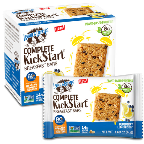 Lenny and Larry's The Complete Kickstart Breakfast Bars Blueberry Lemon - 4ct/1.69oz | Vegan Black Market