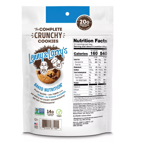 vegan cookie nutrition facts