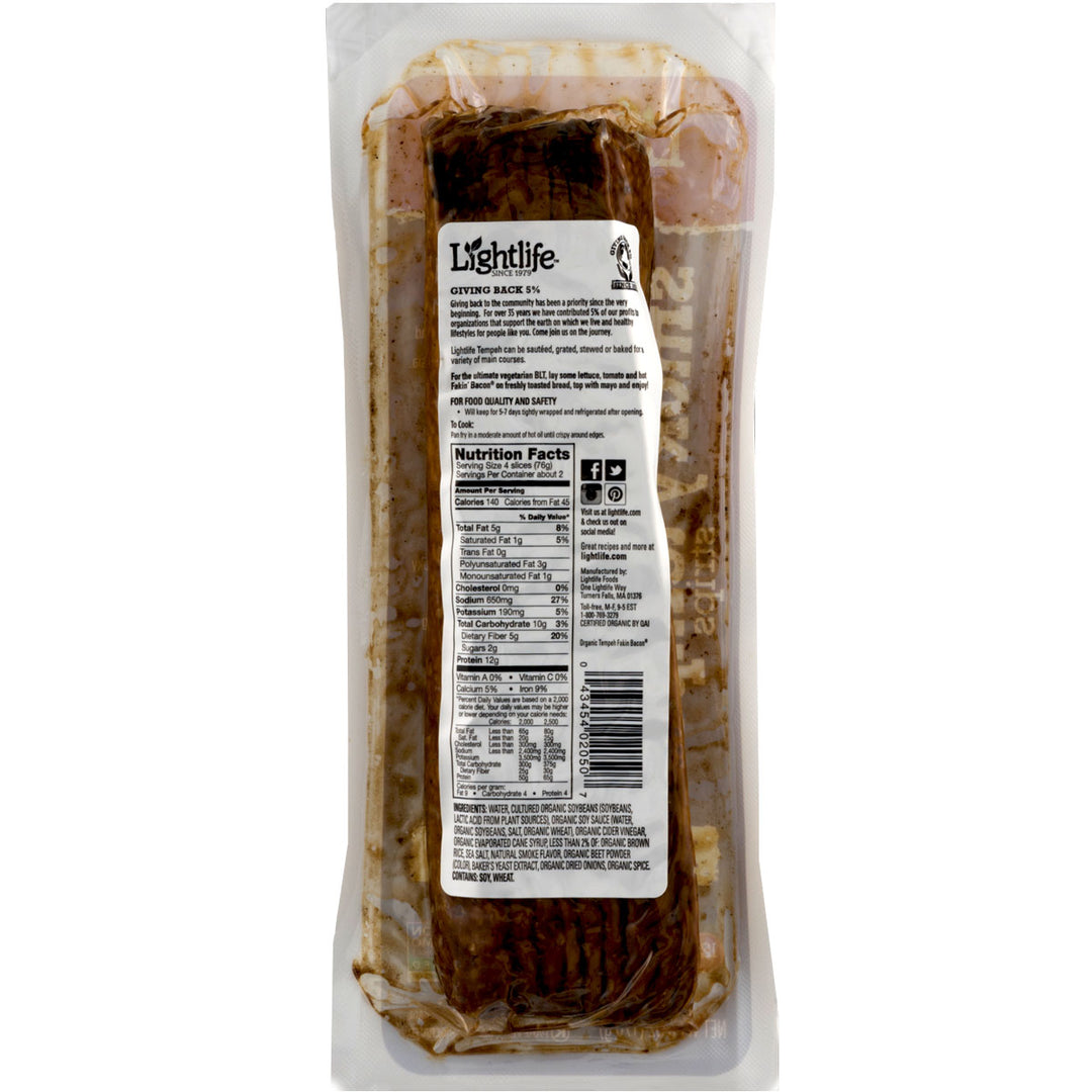 Lightlife Organic Smoky Tempeh Fakin' Bacon Strips 6 oz. Vegan