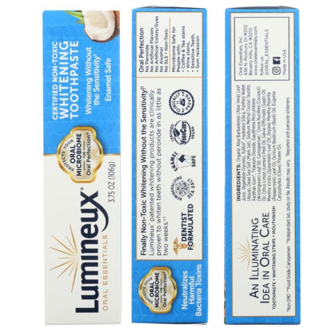Lumineux Toothpaste Non Toxic Whitening - 3.75 oz.