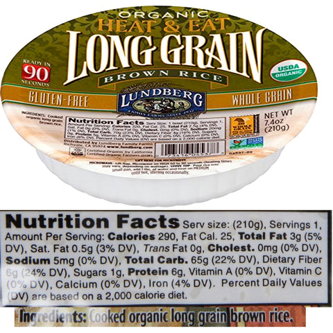 Lundberg Organic Long Grain Brown Rice - 7.4 oz.
