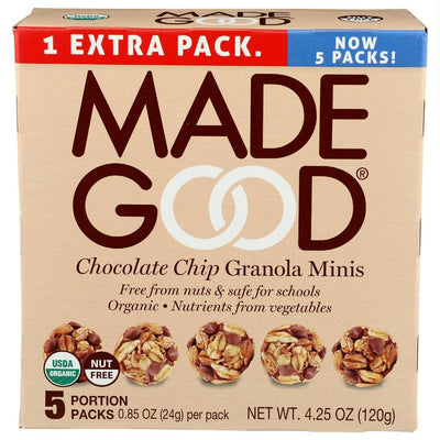 Made Good Granola Minis Chocolate Chip - 5pk/4.2oz Made Good Chocolate Chip Granola Minis | Made Good Organic Granola Minis | Madegood