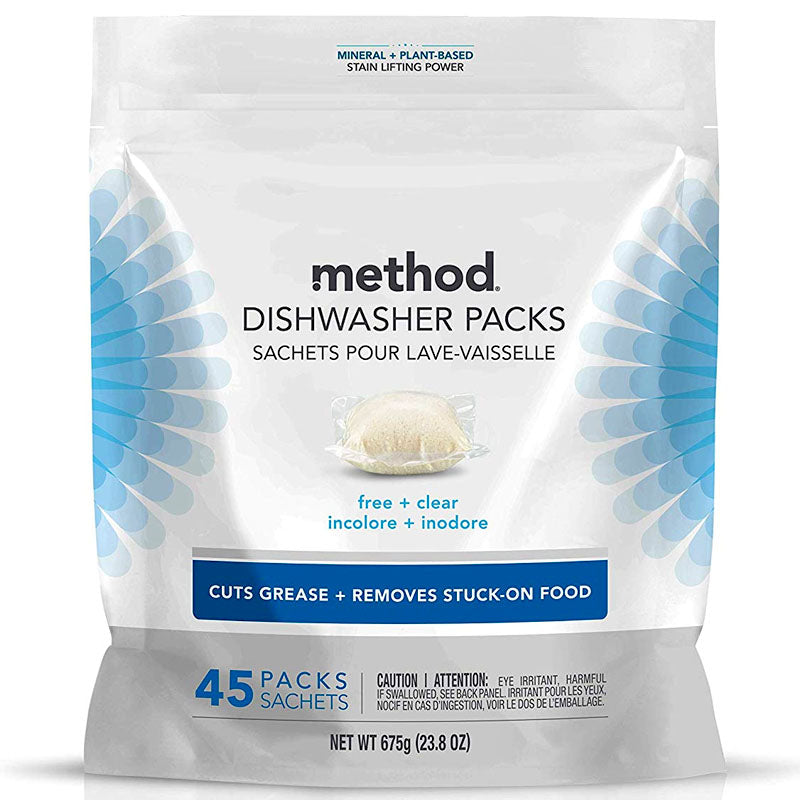 Method Detergent Dishwasher Packs Free & Clear - 45 ct.