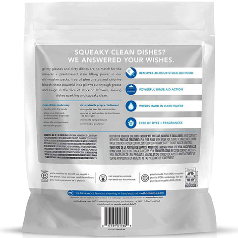 Method Detergent Dishwasher Packs Free & Clear - 45 ct.
