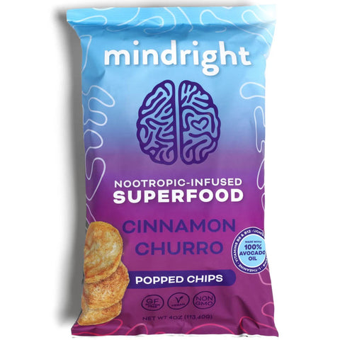 Mindright Nootropic-Infused Superfood Cinnamon Churro Poppped Chips - 4 oz. | Vegan Black Market