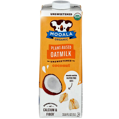 Mooala Organic Plant-Based Oat Milk Unsweetened Coconut - 33.8 fl oz | Vegan Black Market