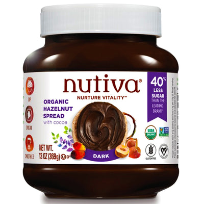 Nutivia Organic Hazelnut Spread with Cocoa Dark - 13 oz.