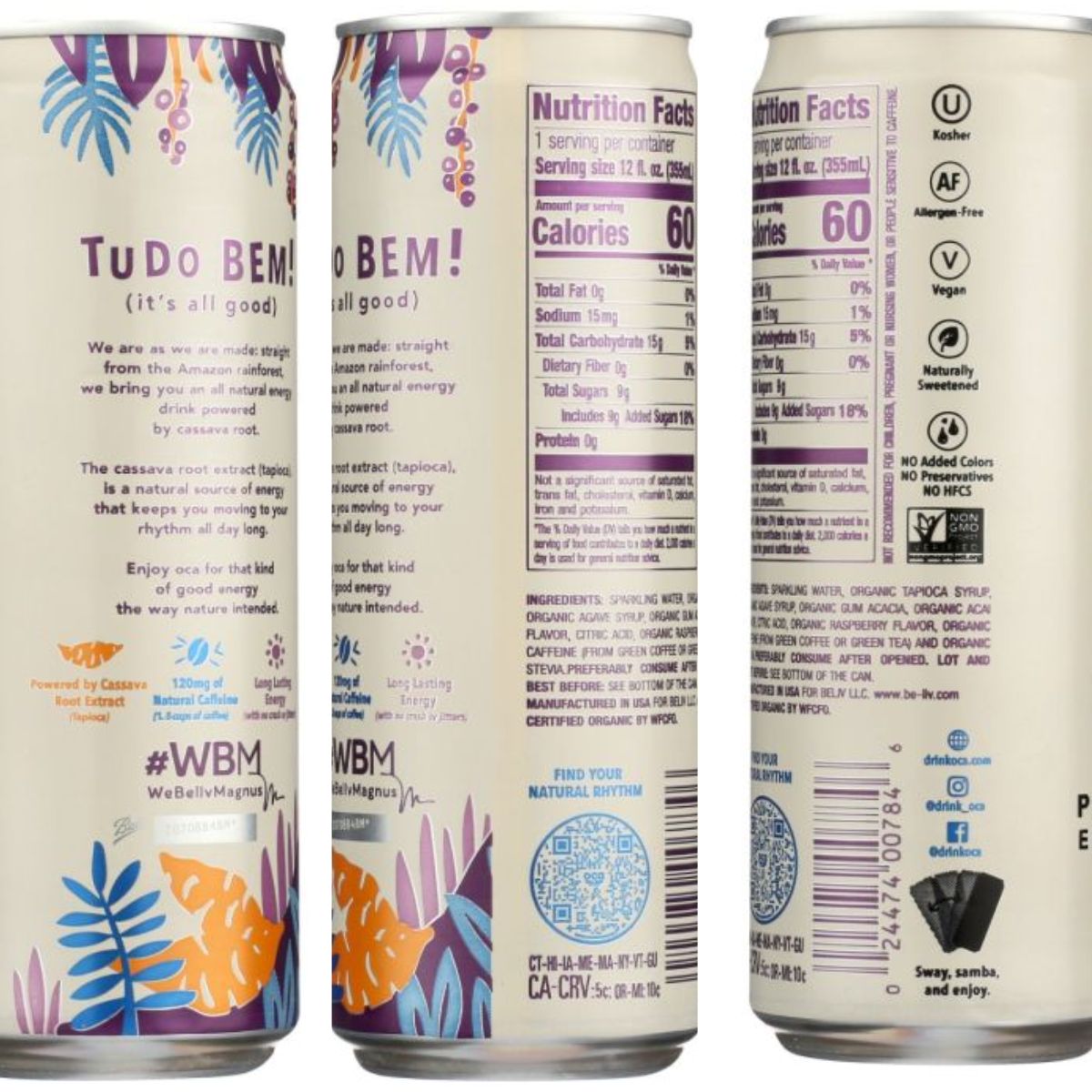 OCA Energy Drink OCA Berry Acai OCA Plant Based Energy Drink