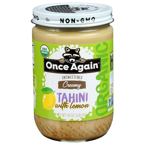 Unsweetened Creamy Lemon Herb Tahini | Once Again | Organic Tahini Butter