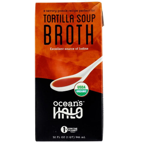 Ocean's Halo Tortilla Soup Broth - 32 oz.  Tortilla Soup Broth | Ocean's Halo | Vegan Tortilla Soup Broth