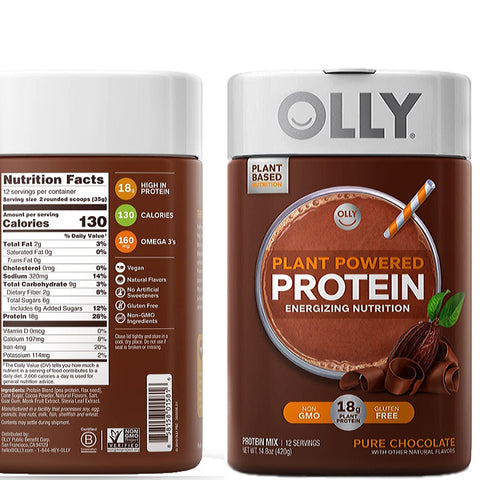 vegan protein powder Olly Pure Chocolate