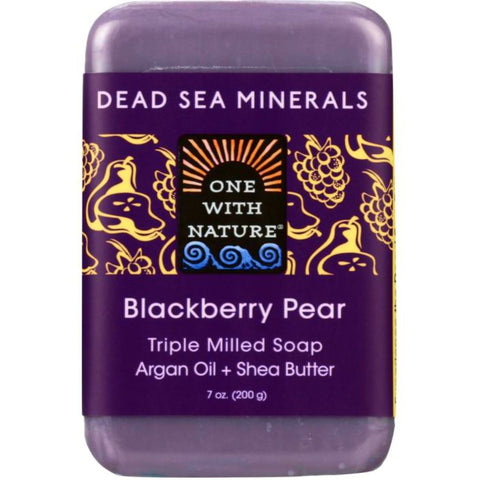 Blackberry Pear One With Nature Soap | One With Nature Bar Soap Shea Butter | Dead Sea Mineral Soap  One With Nature Dead Sea Minerals Soap Blackberry Pear Bar - 7 oz.