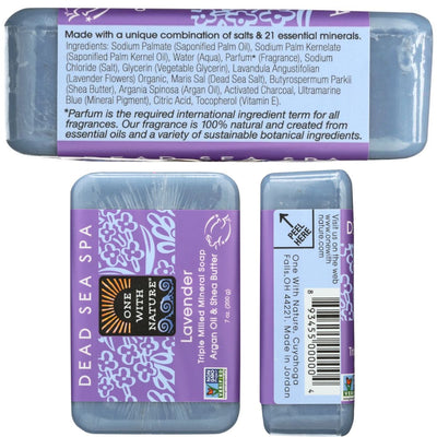 One With Nature Dead Sea Minerals Soap Lavender Bar - 7 oz.