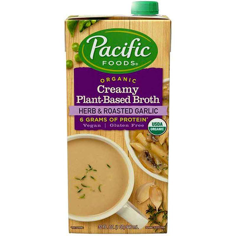Pacific Foods Herb & Roasted Garlic Organic Creamy Plant-Based Broth - 32 oz. | Vegan Black Market