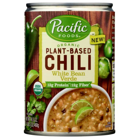 Pacific Foods Organic Plant Based Chili White Bean Verde - 16.5 oz.Pacific Foods Chili | White Bean Chili Verde | White Chili With Tomatillos Pacific Foods Organic Plant Based Chili White Bean Verde - 16.5 oz.