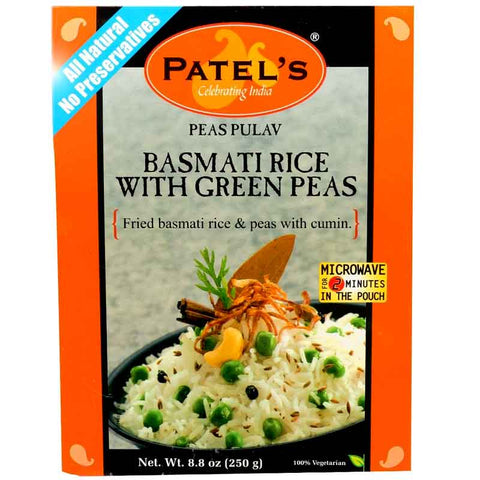 Patel Basmati Rice With Green Peas - 8.8 oz. | Vegan Black Market