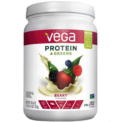 Vega Protein & Greens Plant-Based Berry Drink Mix Powder - 18.4 oz.