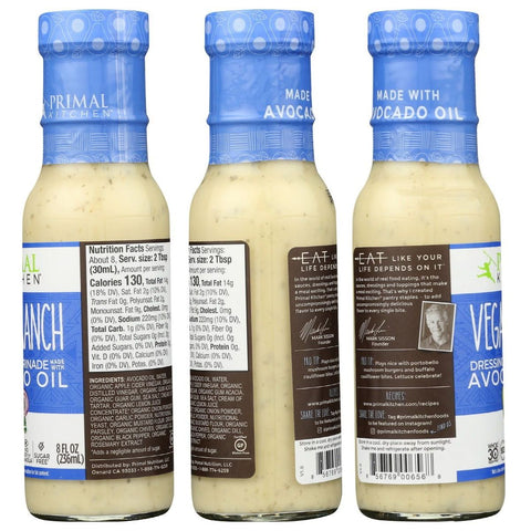 Primal Kitchen Vegan Ranch With Avocado Oil - 8 fl oz.