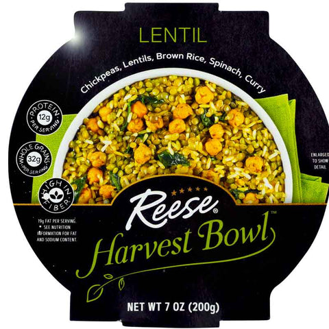 Reese Lentil Harvest Bowl Chickpeas Brown Rice Spinach Curry - 7.06 oz | Vegan Black Market