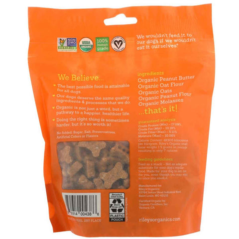 Riley's Organic Peanut Butter & Molasses Recipe Dog Treats - 5 oz.