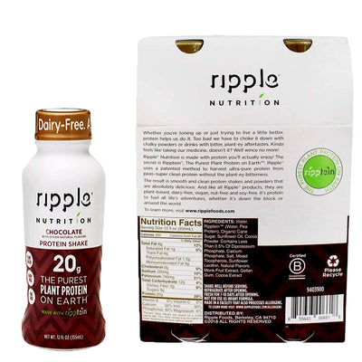 Ripple Nutrition Vegan Protein Shakes Chocolate & Vanilla Bundle- 2 ct.