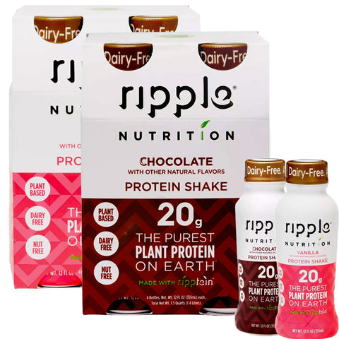 Ripple Nutrition Vegan Protein Shakes Chocolate & Vanilla Bundle- 2 ct. | Vegan Black Market