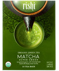 Rishi Organic Green Tea Matcha Super Green - 15 Tea Bags | Vegan Black Market