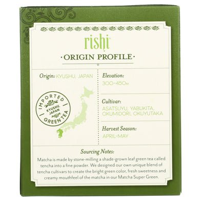 Rishi Organic Green Tea Matcha Super Green - 15 Tea Bags