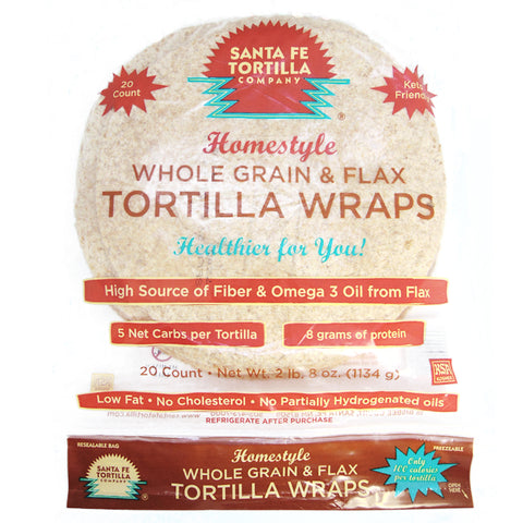 Santa Fe Tortilla Company Whole Grain & Flax Tortilla Wraps - 20 ct