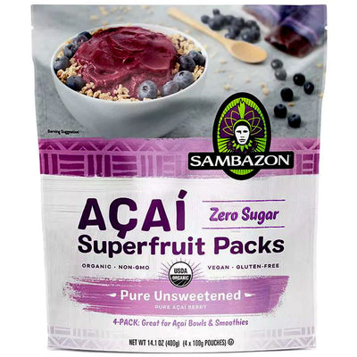 Sambazon Açaí Superfruit Frozen Pure Unsweetened Smoothie Packs - 14.1 oz.